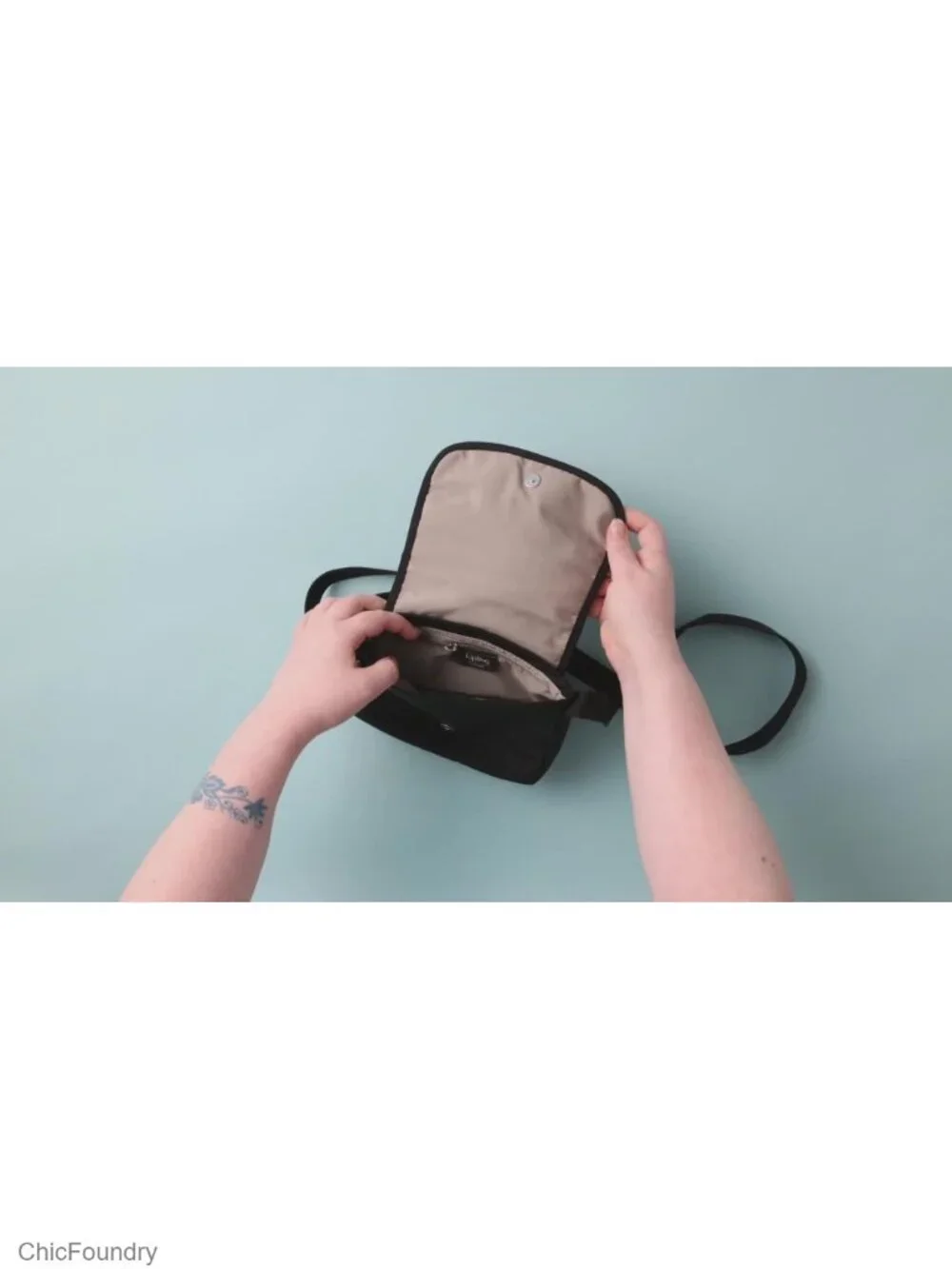 Mini Crossbody Bag with Adjustable Strap and Magnetic Snap Closure